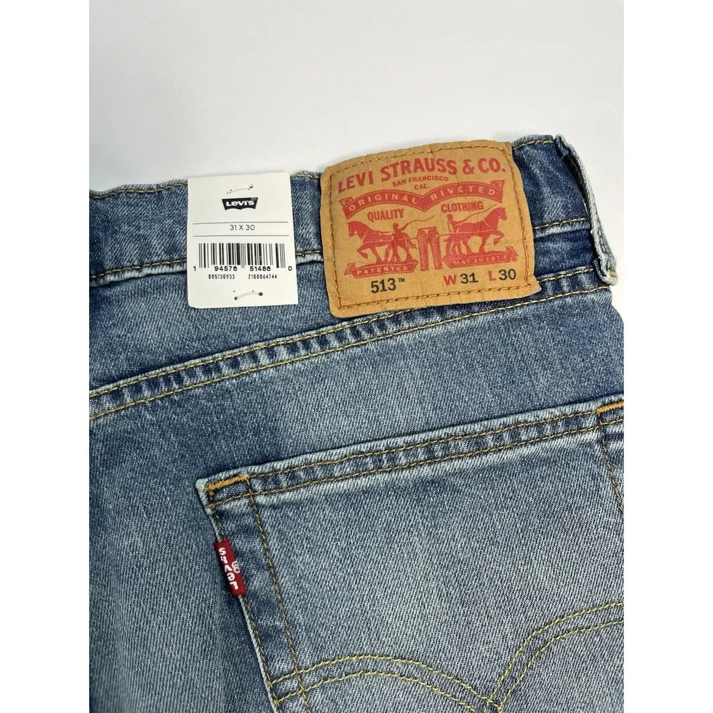 NEW Levis 513 Flex Jeans 31x30 Slim Straight Fit Style #08513-0933